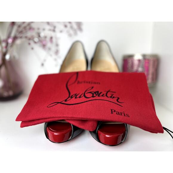 Christian Louboutin New Very Prive 120 Black Patent Leather Pumps Size 10 NWB - Picture 7 of 15